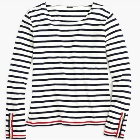 J. Crew Grosgrain Ribbon Striped Long Sleeve Size Small - Picture 1 of 7